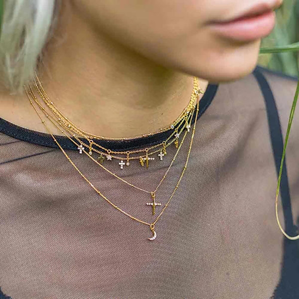 FX0063 925 Sterling Silver Mystic Moon Necklace