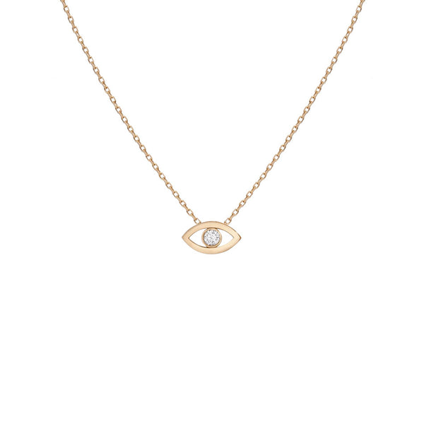 FX0085 925 Sterling Silver Diamond Blue Eye Necklace