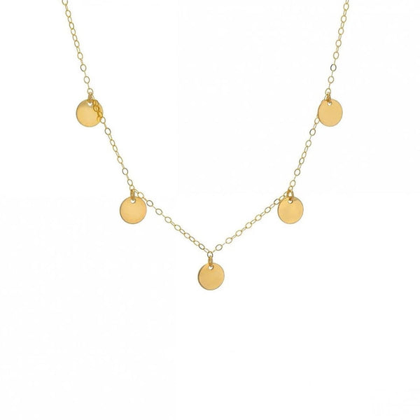 FX0017 925 Sterling Silver Coin Charm Choker Necklace