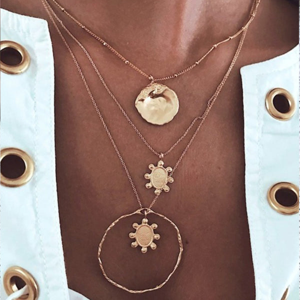 FX0172 925 Sterling Silver Sun Pendant Necklace