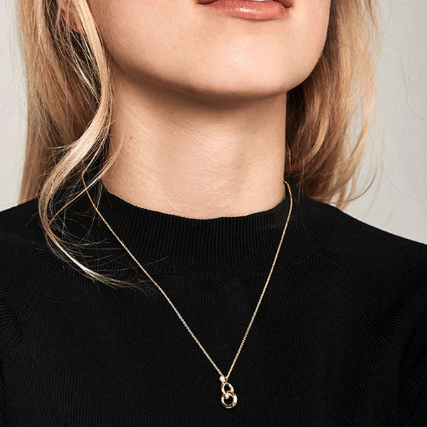 FX0269 925 Sterling Silver Mini Circle Connection Necklace