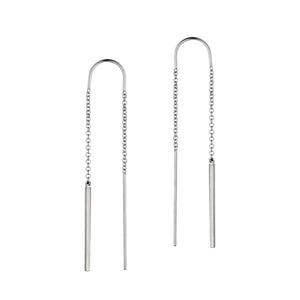 FE0062 925 Sterling Silver Feather Threader Earrings