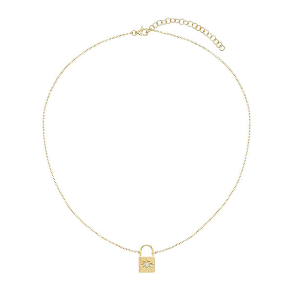 FX0223 925 Sterling Silver Lock Necklace