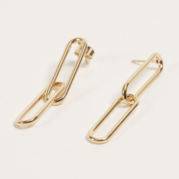 FE0372 925 Sterling Silver Chunky Chain Earrings