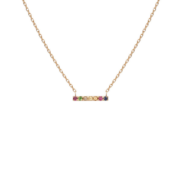 FX0090 925 Sterling Silver Mini Bar Pendant Necklace