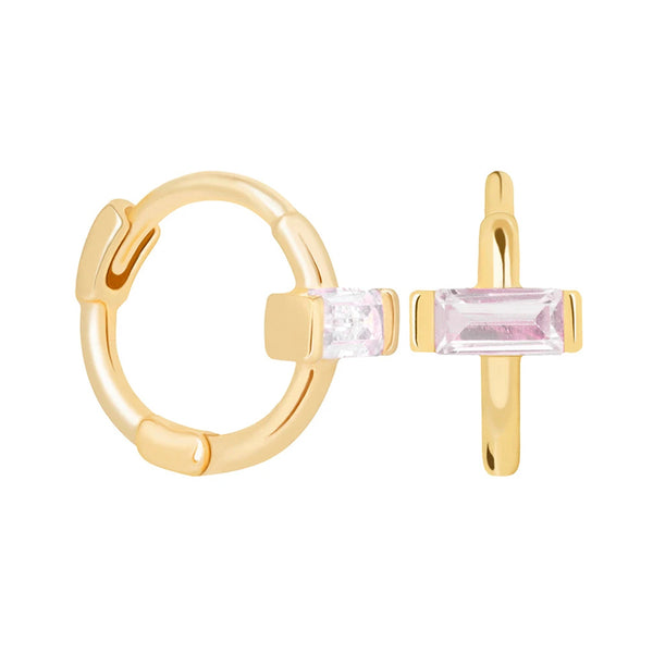 FE0229 925 Sterling Silver Mystic Cross Huggies Earrings