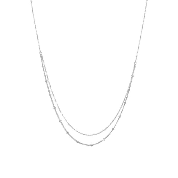 FX0295 925 Sterling Silver Layered Spheres Necklace