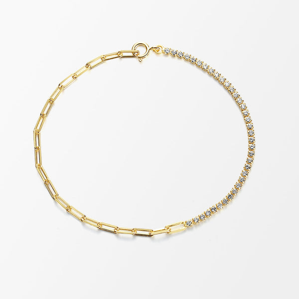 FS0118 925 silver tennis Chain Bracelet 16+3cm