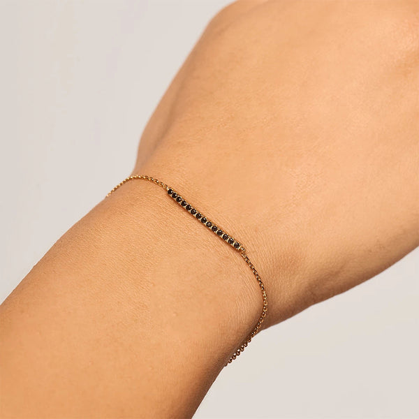 FS0085 925 Sterling Silver Black Zircon Bracelet