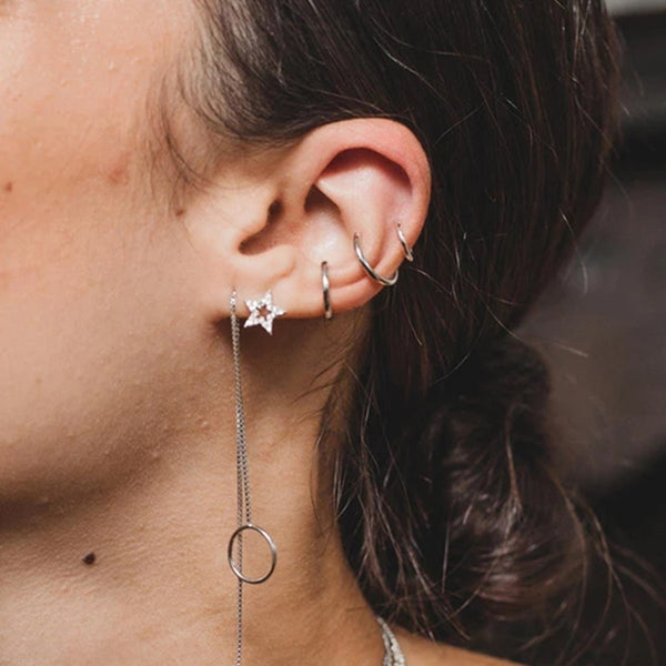 FE0203 925 Sterling Silver Basic Ear Cuff Earrings