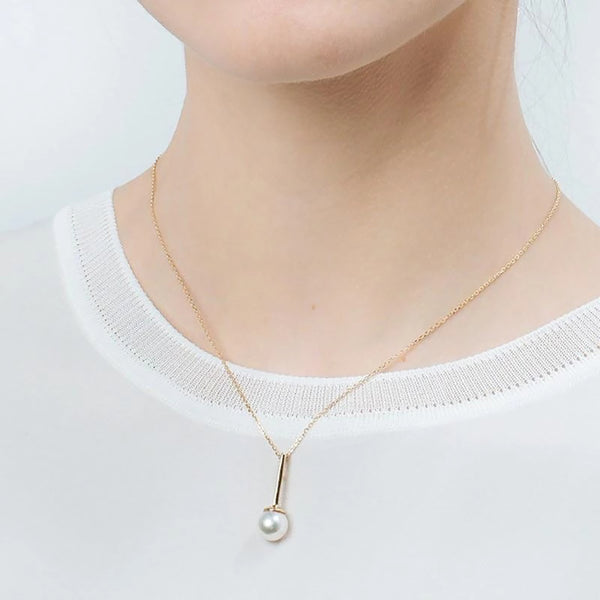 FX0094 925 Sterling Silver Simple Pearl Pendant Necklace