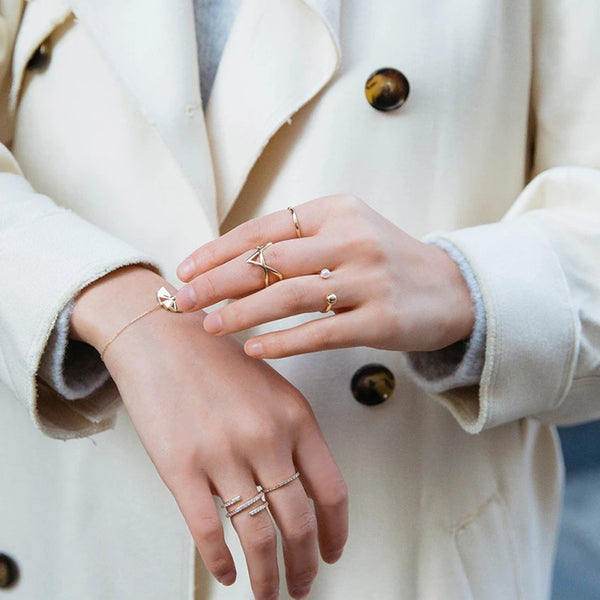 FJ0064 925 Sterling Silver Zircon Wrap Ring