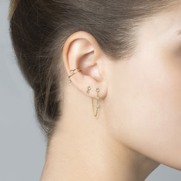 FE0289 925 Sterling Silver Chain Earrings