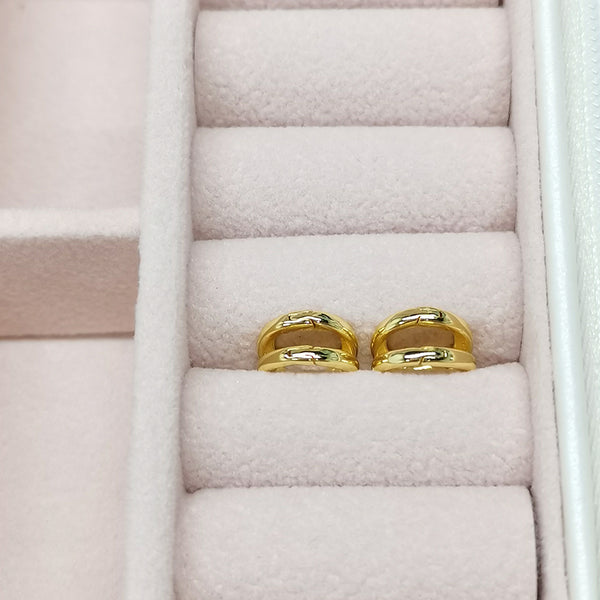 FE1799 925 Sterling Silver Double Band Hoop Erring