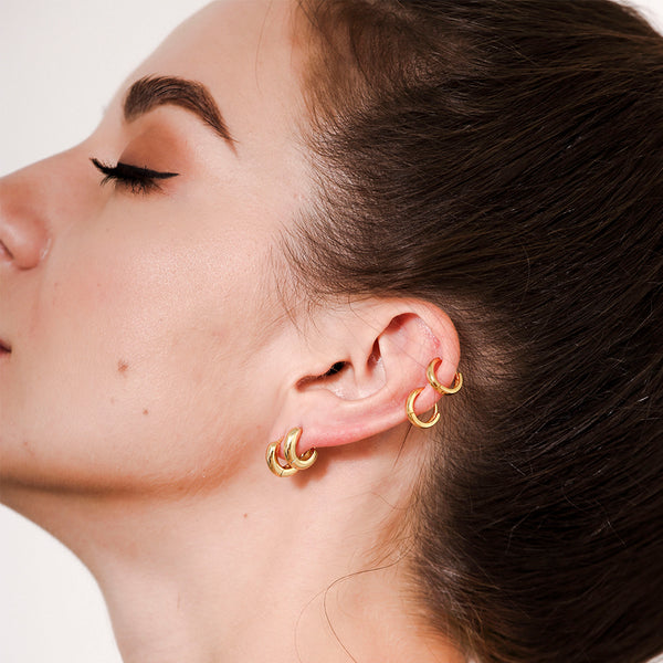 FE0723 925 Sterling Silver Bold Hoops Earrings