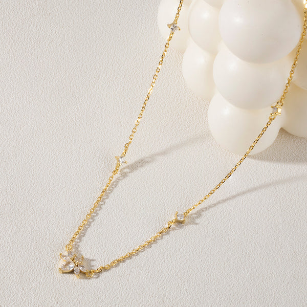 FX0837 925 Sterling Silver Firefly Zirconia Pendant Necklace