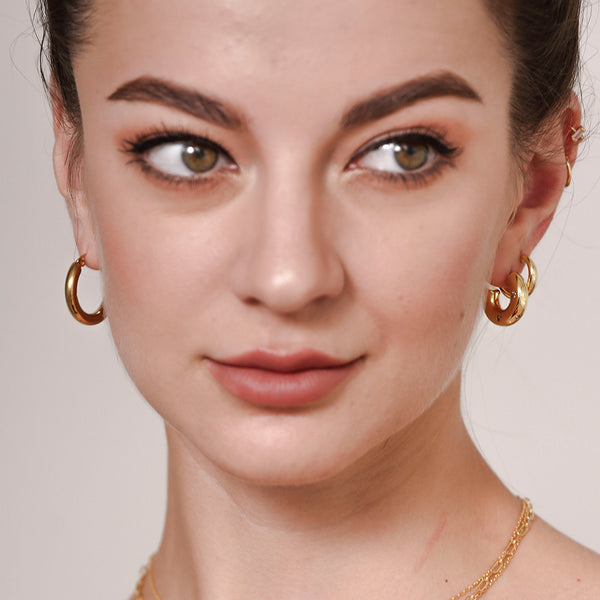 FE0769 925 Sterling Silver Simple Hoop Earrings