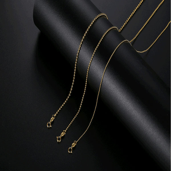 FS0271_1.5MM 925 Sterling Silver Medium Gold Bead Bracelet