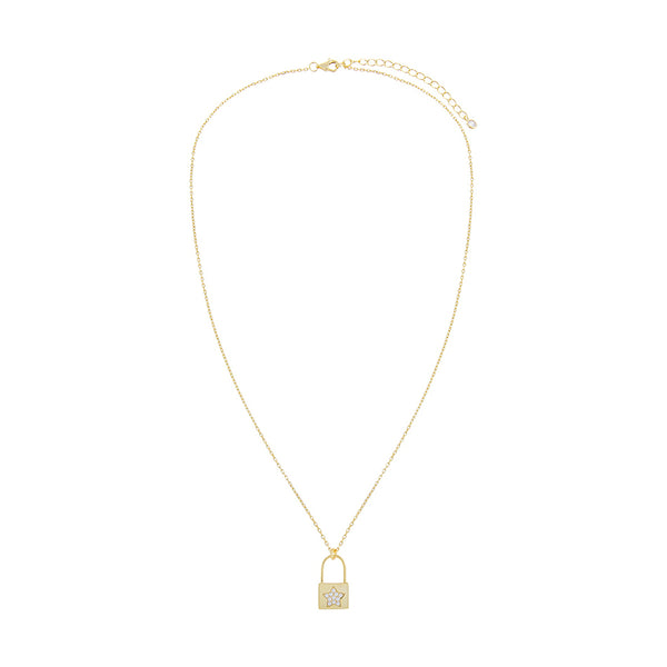 FX0212 925 Sterling Silver Lock Pendant Necklace