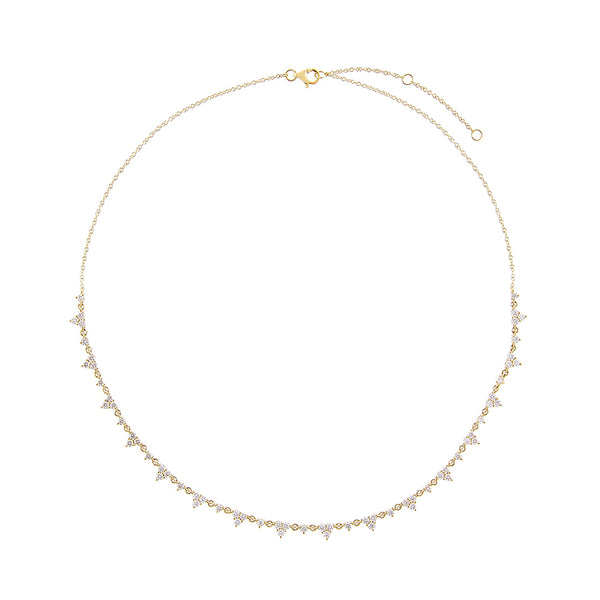 FX0193 925 Sterling Silver Diamond Choker Necklace