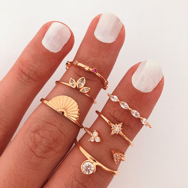 FJ0194 925 Sterling Silver Fan Shape Ring