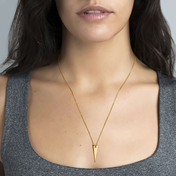 FX0100 925 Sterling Silver triangle pendant Necklace