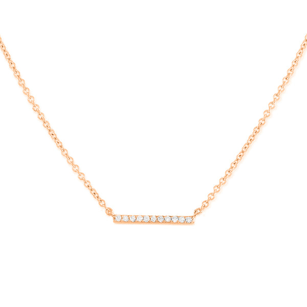 FX0288 925 Sterling Silver Diamonds Line Necklace
