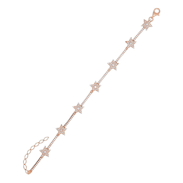 FS0061 925 Sterling Silver Star Zircon Bracelet