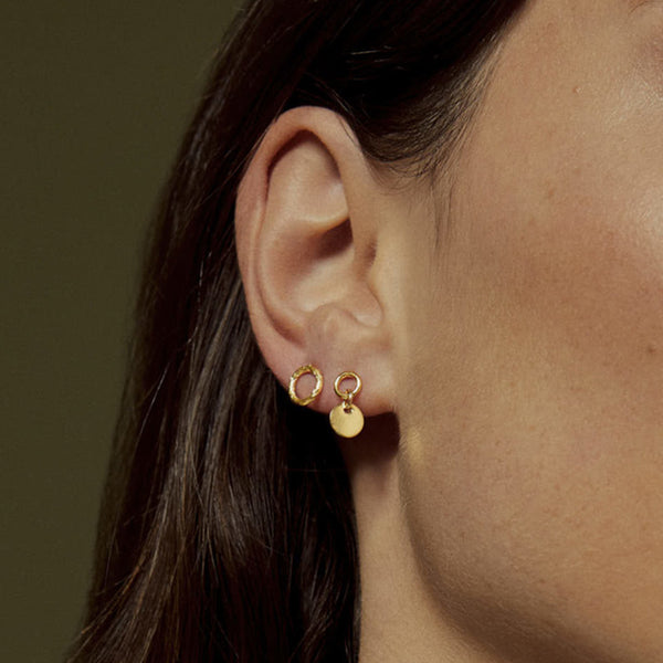 FE0405 925 Sterling Silver Mini Circle Stud Earrings