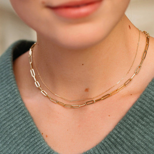 FX0070 925 Sterling Silver Lariat Bar Necklace