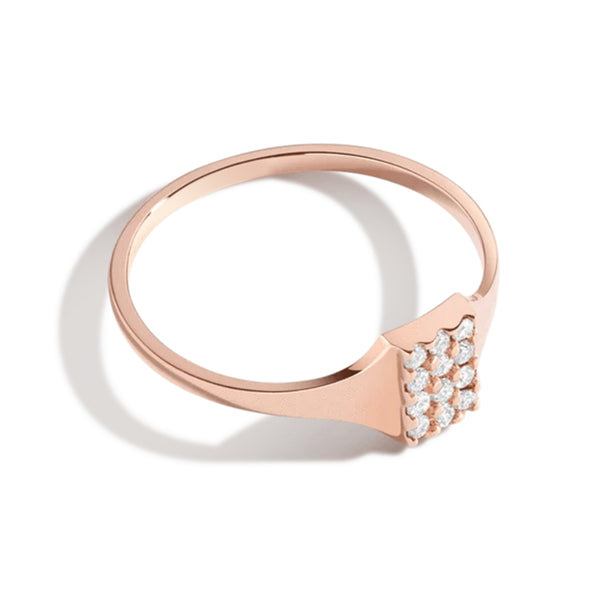 FJ0050 925 Sterling Silver Diamond Signet Ring