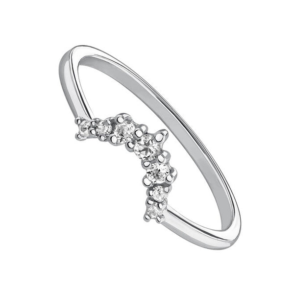 FJ0090 925 Sterling Silver Zircon Crown Ring