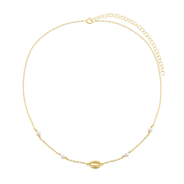 FX0202 925 Sterling Silver Shell Choker Necklace