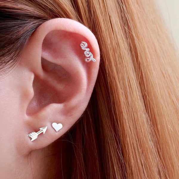 FE0135 925 Sterling Silver Arrow Stud Earrings