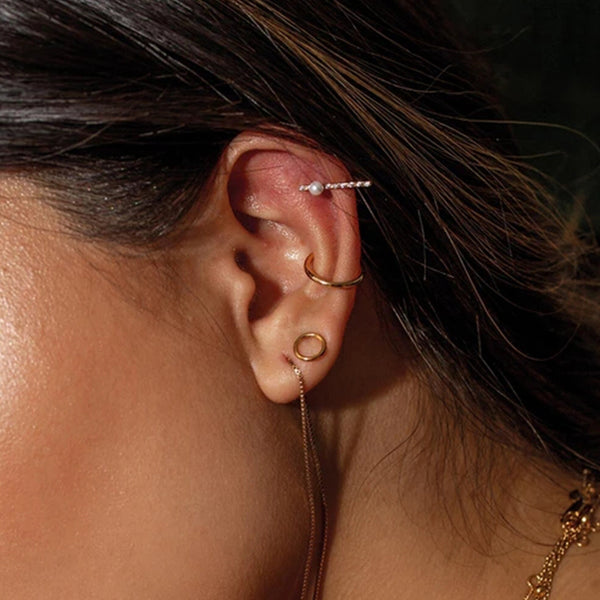 FE0203 925 Sterling Silver Basic Ear Cuff Earrings