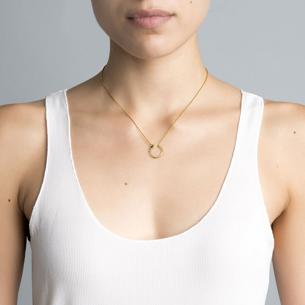 FX0104 925 Sterling Silver Multi-color Zircon Necklace