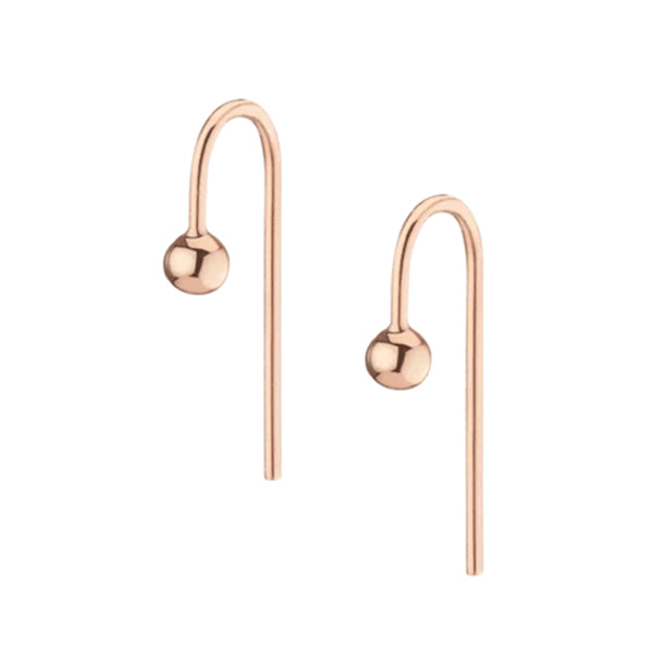 FE0248 925 Sterling Silver Short Gold Ball Hook Earrings