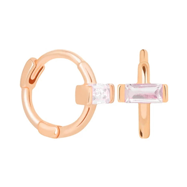 FE0229 925 Sterling Silver Mystic Cross Huggies Earrings