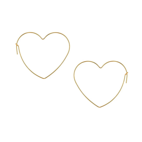 FE0108 925 Sterling Silver Sleek Small Heart Hoop Earrings