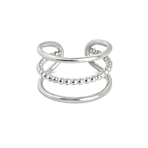 FE0044 925 Sterling Silver Unique Trio Ear Cuff