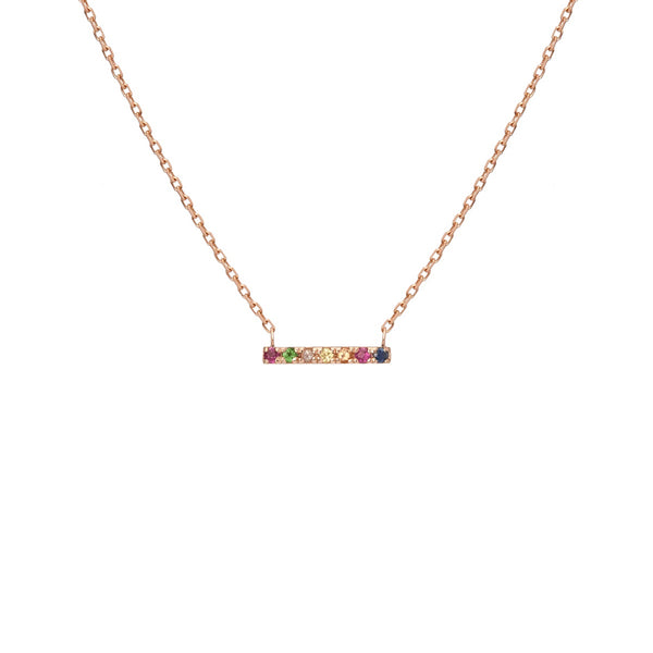 FX0090 925 Sterling Silver Mini Bar Pendant Necklace