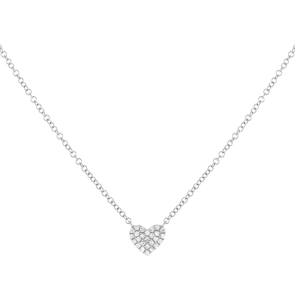 FX0239 925 Sterling Silver Heart Zircon Necklace