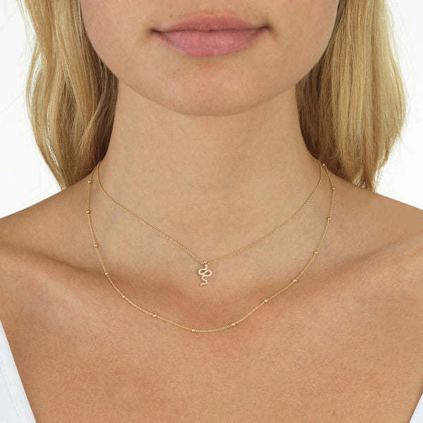 FX0183 925 Sterling Silver Snake Necklace