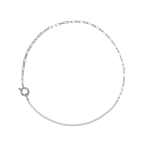 FX0275 925 Sterling Silver Mirage Gold Tennis Necklace