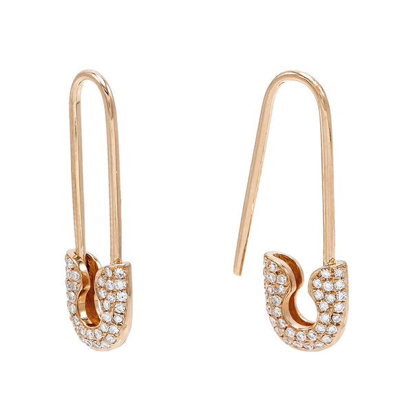 FE0455 925 Sterling Silver Safety Pin Earrings