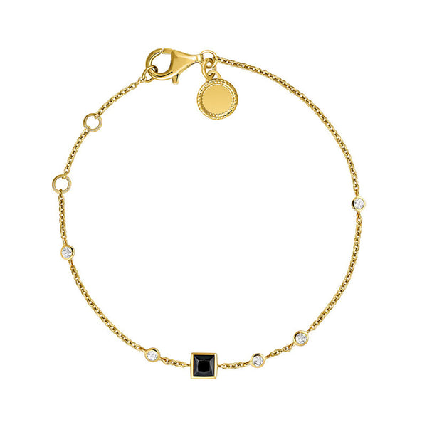 FS0012 925 Sterling Silver Black Spinel Topaz Bracelet