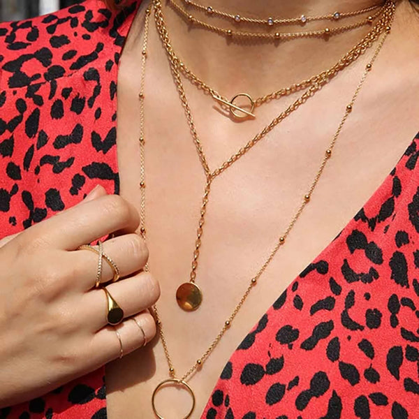 FX0051 925 Sterling Silver basic circle lariat necklace