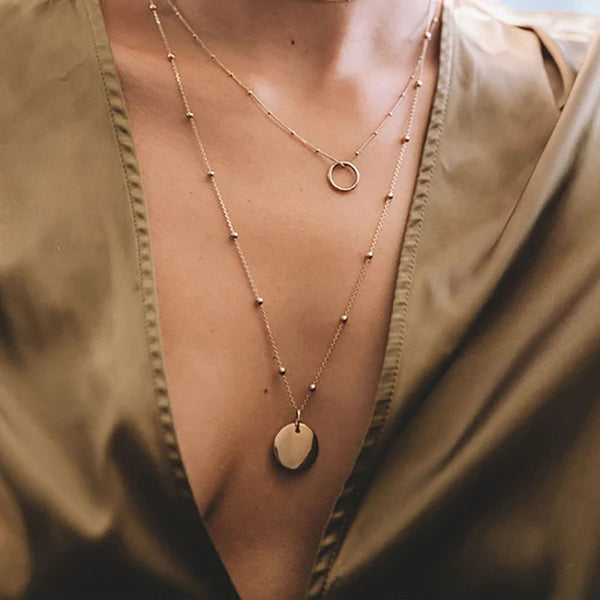 FX0048 925 Sterling Silver Basic Coin Necklace