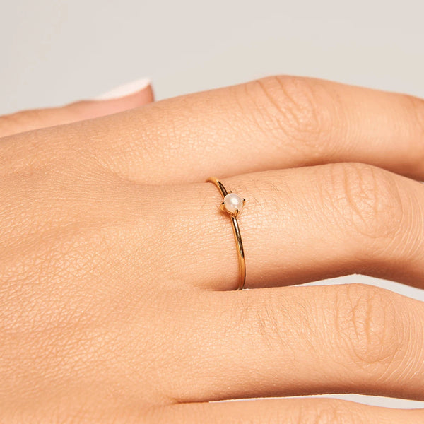 FJ0232 925 Sterling Silver Single Pearl Ring