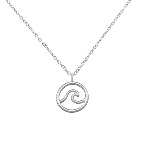 FX0028 925 Sterling Silver Ocean Wave Necklace